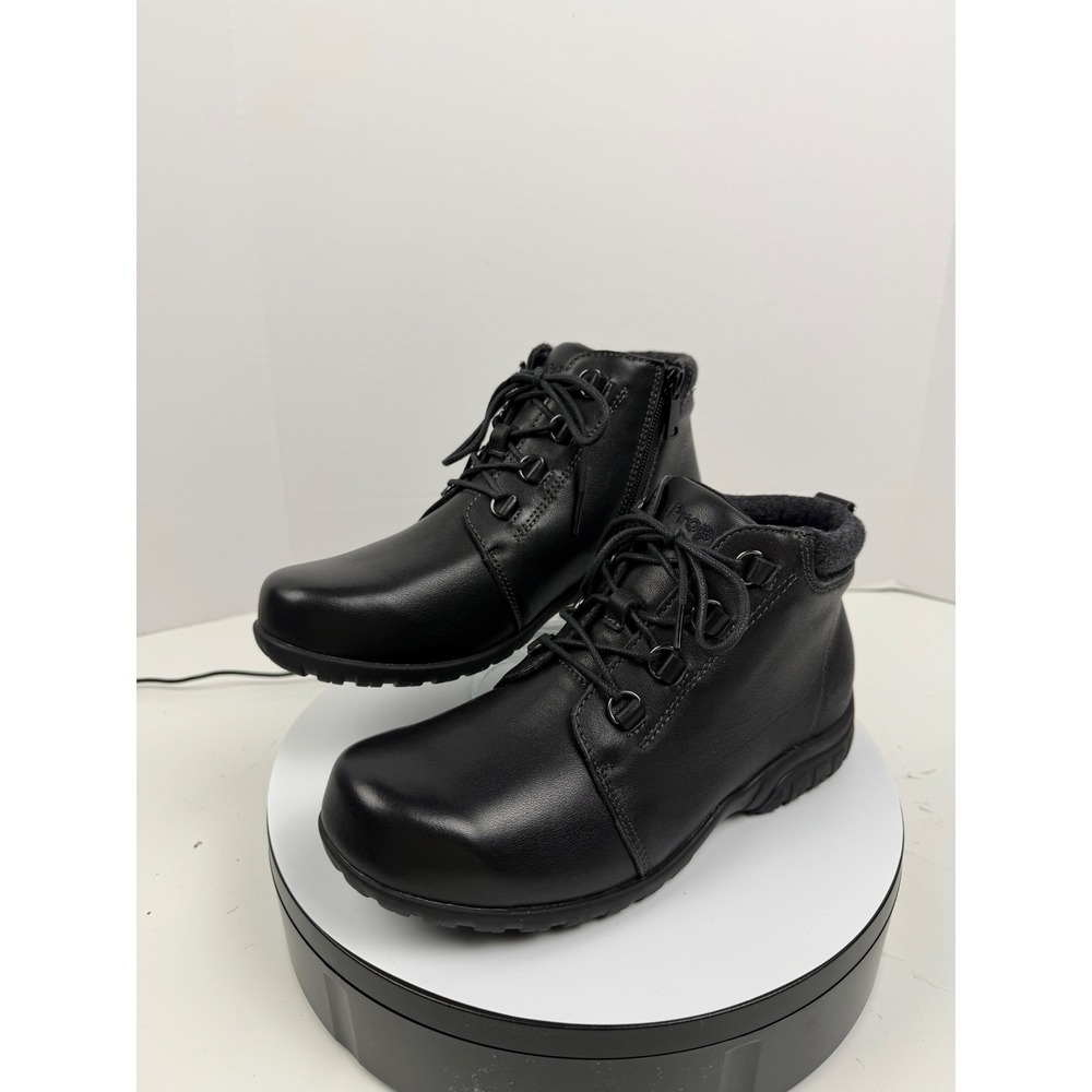 Propét Women's Orthopedic Black Leather Lace Up Zip Ankle Boots Size 7.5 Wide - Picture 12 of 17